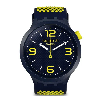 Swatch BBNEON SO27N102 – Αναλογικό Ρολόι Unisex με Μπλε Καντράν και Κίτρινες Λεπτομέρειες